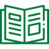 Recursos Icono verde de un libro abierto